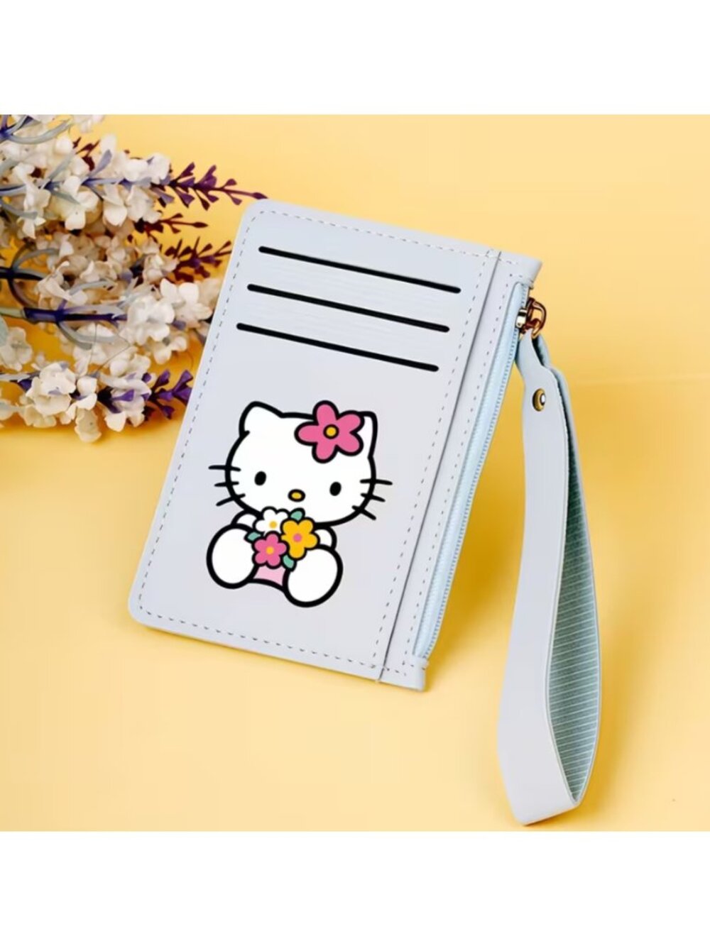 Hello Kitty Faux Leather ID Card Holder Wallet Wristlet – Card Case, Coin Purse